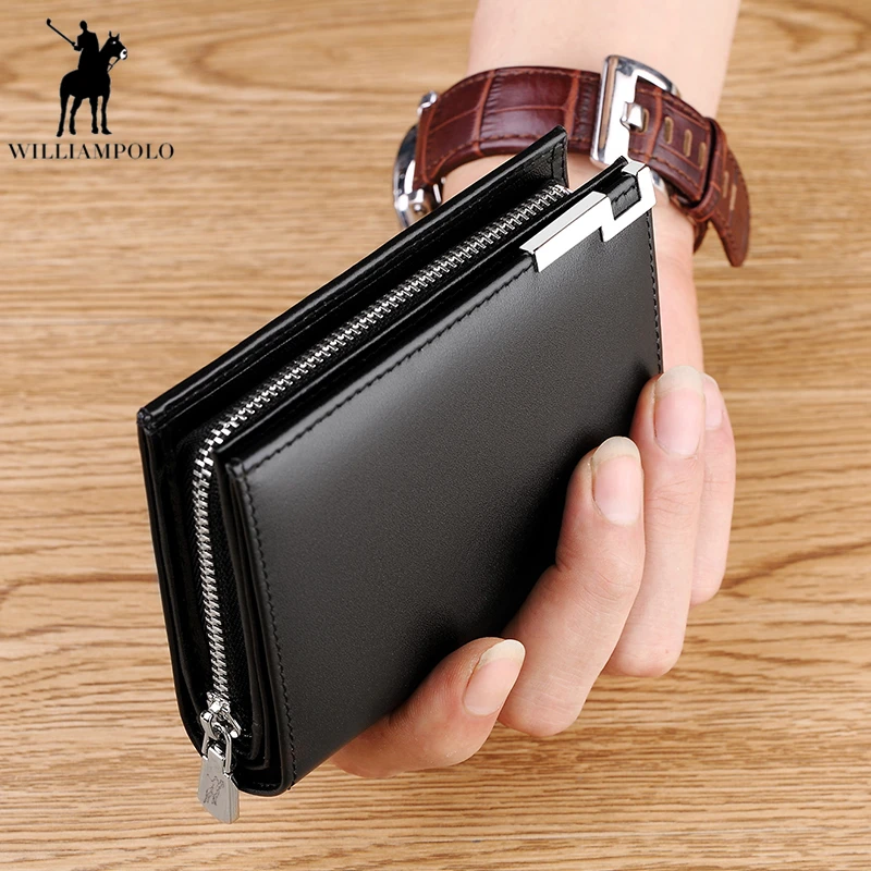 

Men Short Wallet Casual Genuine Leather Male Wallet Purse Standard Card Holders High Quality Wallets PL218