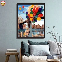 Diy картина маслом по номерам художественная краска по номерам влюбленные держа руки сцена свидания украшение картина пара в путешествии