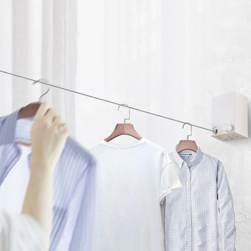 

2018 New Telescopic Stainless String Invisible Clothesline Retractable Clothes Line Dryer Hanger Hanging Clothes Line Party Gift
