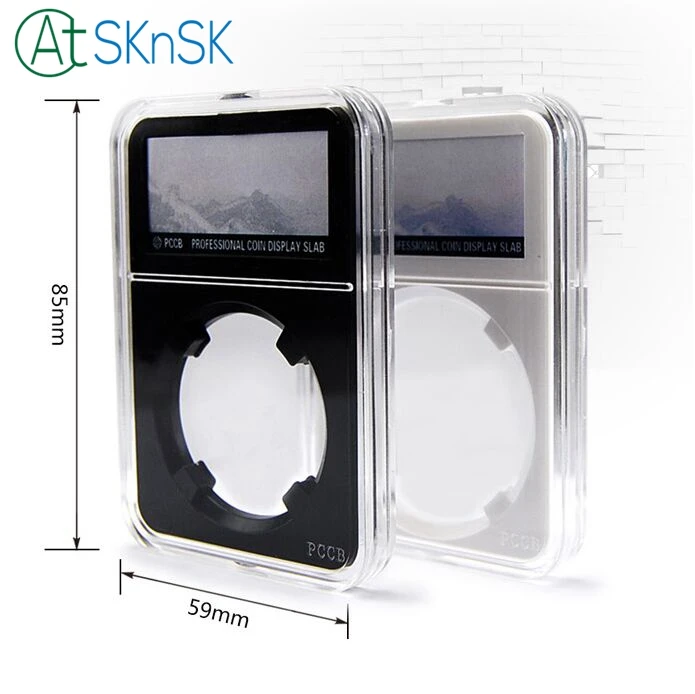 

100pcs/lot wholesale PCCB professional coins display slabs collection storage box acrylic identification box with tag 14-40mm