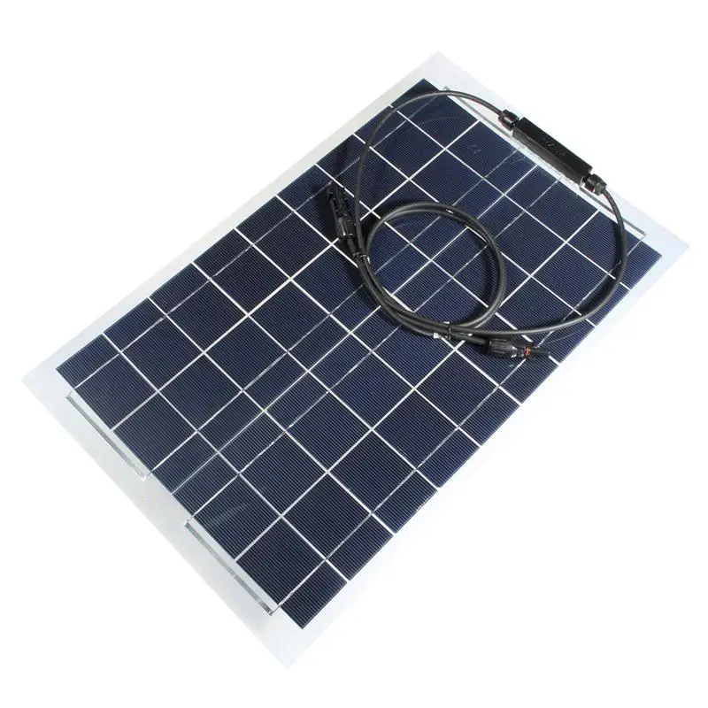 

LEORY 12V 30W Solar Panel Monocrystalline Semi Flexible Solar Module Solar Battery For Car Boat Emergency Lights Solar Systems