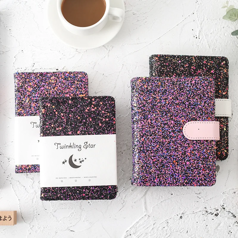 

Creative Sequin Hand Account Book Pink Girl Student Diary Plan Notebook
