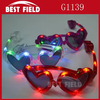 

12pcs/lot 3mode LED heart glasses LED glasses glowing classic toys decorative party mask for party supplies
