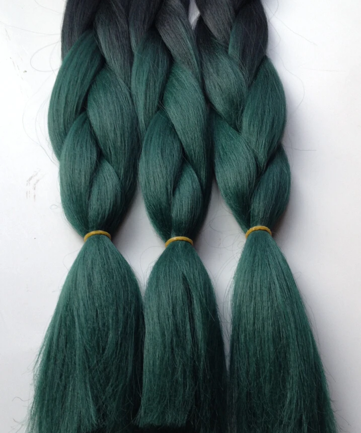 5pcs 500g New Ombre Colored Box Braids Hair Black Teal Turquoise