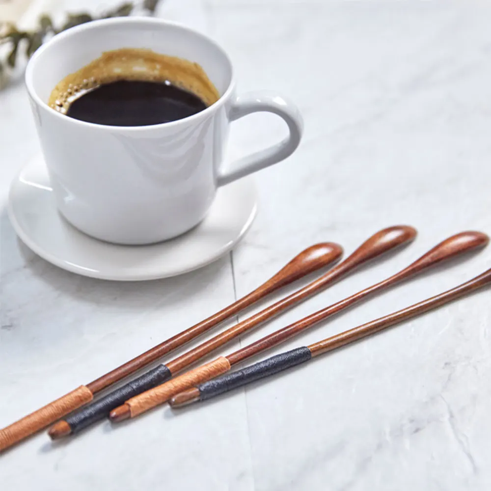 Визуальная сенсорная ложка из натурального дерева для медового кувшина с длинной ручкой, смешивающие ложки для кофе, мешалка 7.9in
