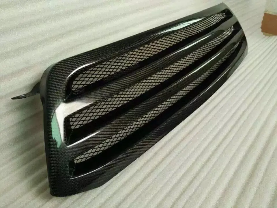 Black carbon fiber Front Grille Around Trim Racing Grills Trim for 2008