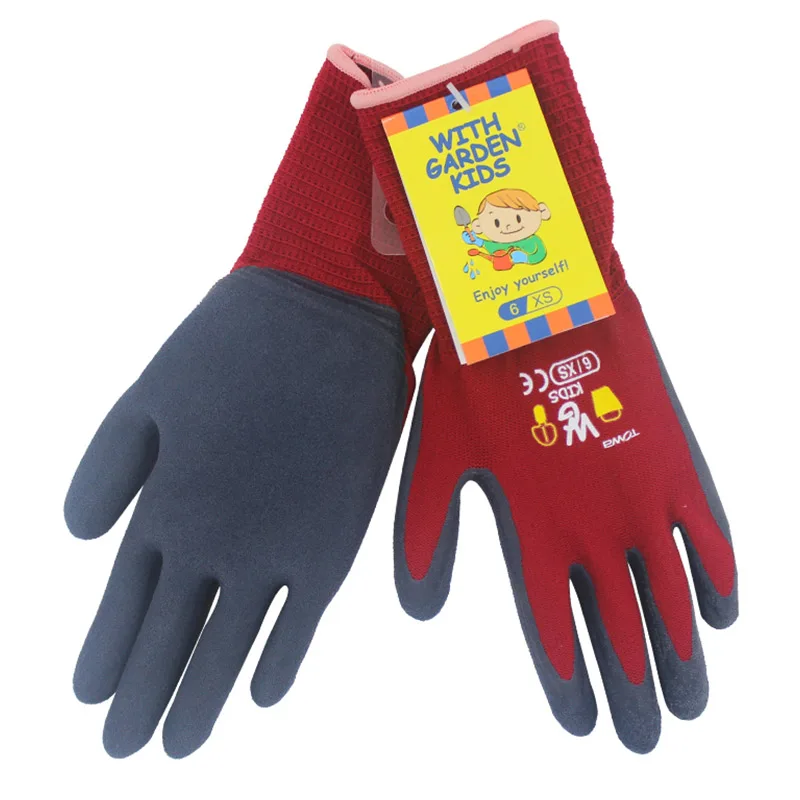 

TOWA Kids Children Safety Gloves Wear-resistant Anti-slip Nylon Protective Gloves Kindergarten Boys and Girls Gardening Gloves