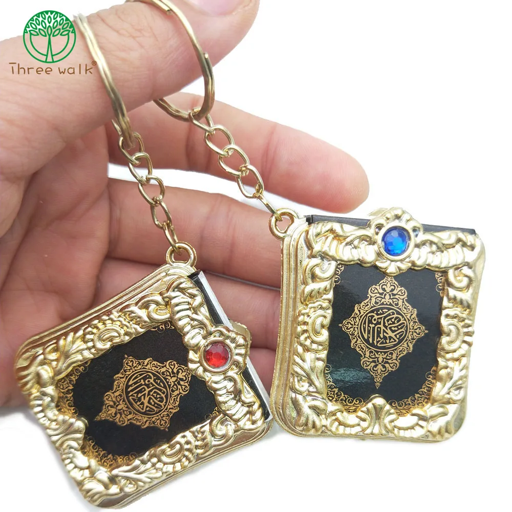 

10Pcs New Muslim Keychain Resin Islamic Mini Ark Quran Book Real Paper Can Read Pendant Key Ring Key Chain Religious Jewelry