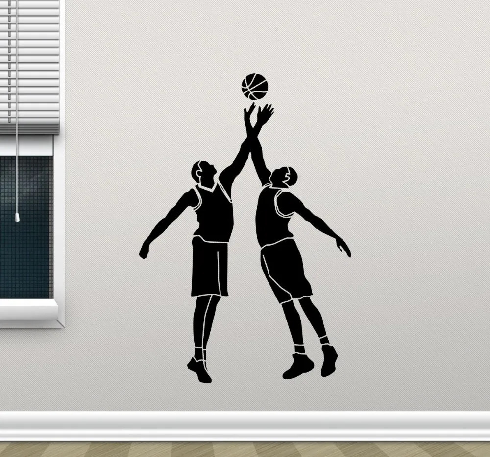 Free Shipping Basketball Players Wall Decal Ball Basket Logo Vinyl