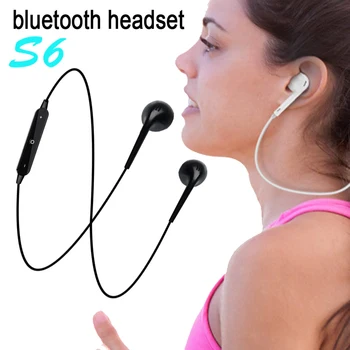

1000PCS S6 Sport Neckband Wireless Headphone Bluetooth Earphone Headphone For Phone with Mic Earphone For All intelligent Phone