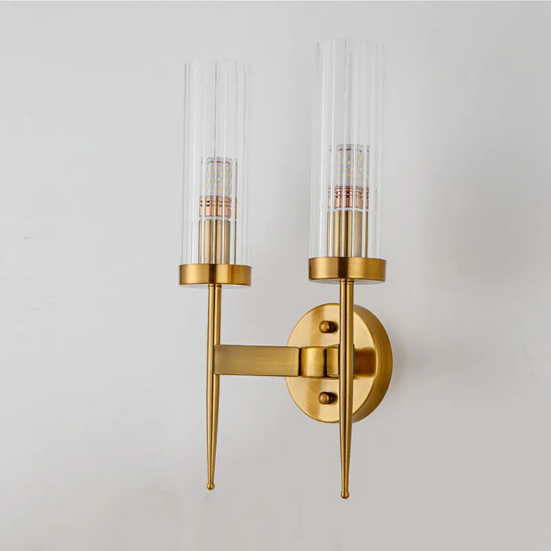 Contemporary E14 Socket Wall Light Sconce Modern Wall Lamp Brass Metal Glass Led Wall Light for Home Bathroom Corrider Hotel Bedside Indoor Light (17)