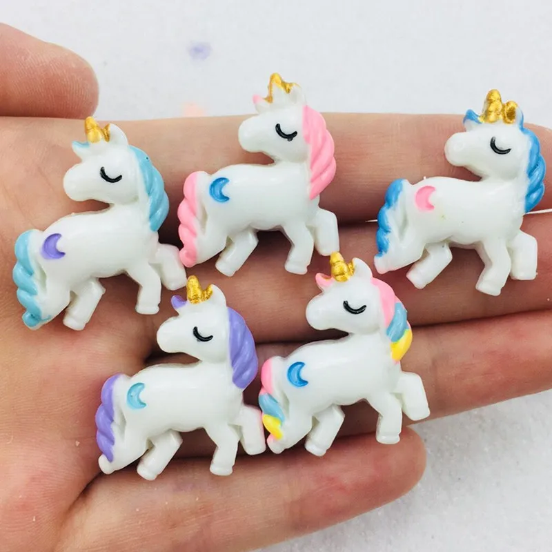 28x22mm 10pcs Mixed cute unicorn flatback resin cabochon For DIY Accessories | Украшения и аксессуары