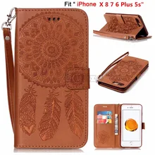 Для Apple iphone Xs Max Xr 8 7 6s Plus 5 SE Роскошный чехол из искусственной кожи с принтом колокольчика в стиле ретро, чехол-бумажник с откидной крышкой и подставкой
