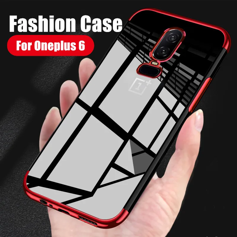Для OnePlus 6 Чехол роскошные мягкие ТПУ Лазерная блеск покрытие телефона чехол для