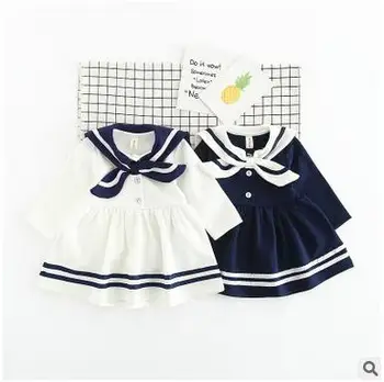 

2016 new spring and autumn baby dress princess dress boy's 100% cotton college wind baby dress 1-3 year free shipping