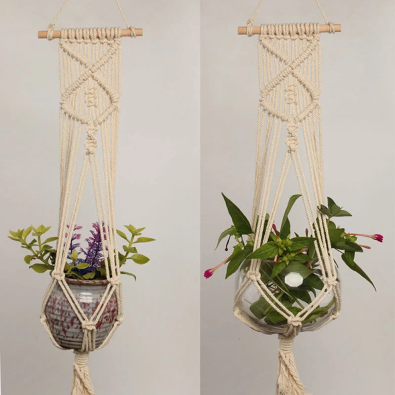 Newest Macrame Plant Hanger Large Pot Holder Hanging Planter Basket Hemp Rope Braided