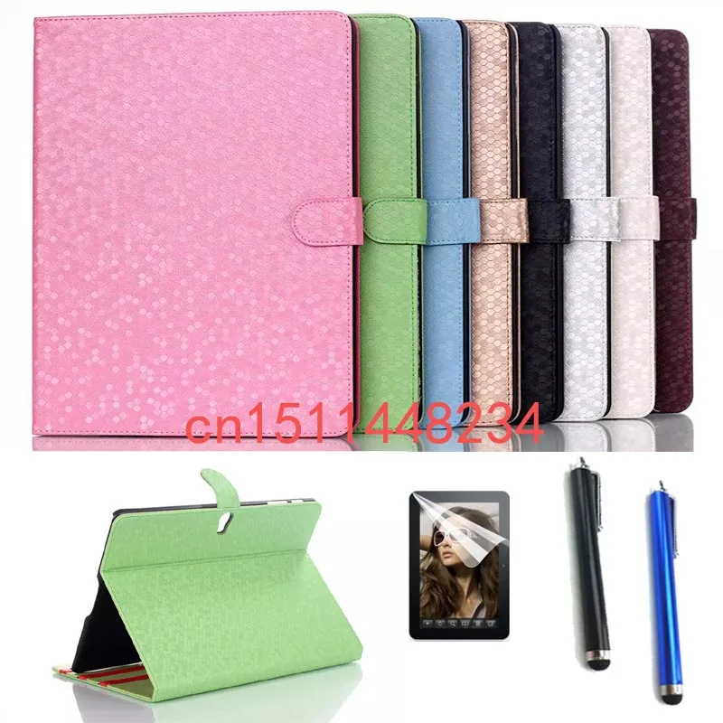 

Luxury Gold Ultra-thin Smart PU Leather Cover Case for Samsung Galaxy Tab S 10.5 T800 T805 T805C tablet Stand case + film+pen