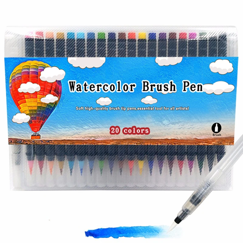 

Brush Marker Set Water Color Soft Adult Book Manga Comic Paint coloring Art Marker Calligraphy Watercolor Brush Pen Set
