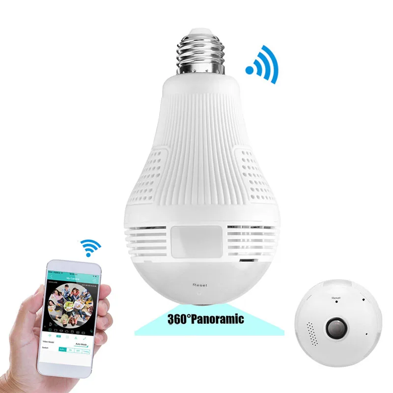 Hot Sale   960P WiFi IP Camara 360 Degree Panoramic Wireless Light Bulb Lampada Video Surveillance Espia Home  