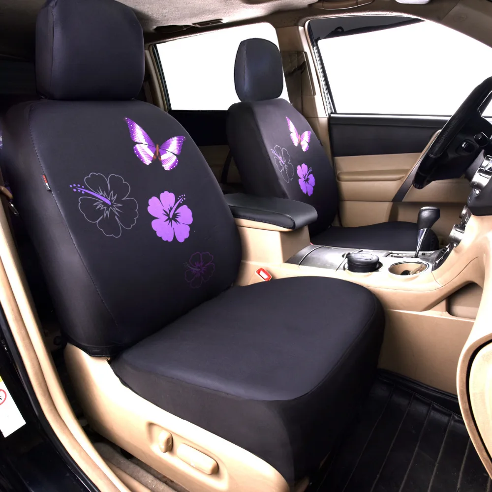 Чехлы для автомобильных сидений, 2 передних сидений, сетчатая ткань, розовый, фиолетовый, синий цвет, автомобильные аксессуары для девочек, универсальные чехлы для автомобильных сидений для Ford Lada