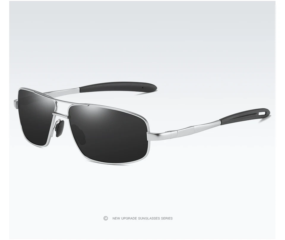 ELITERA, фирменный дизайн, поляризационные солнцезащитные очки для мужчин, тонкая квадратная оправа из сплава, мужские солнцезащитные очки для вождения, очки для путешествий - Цвет линз: silver grey