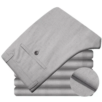 

New Fashion Designer Men's Romantic Wedding Groom Slim Fit Zipper Fly Suit Pants Wrinkle-resistant Grey Suit Pants for Men