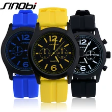 SINOBI Mode Sport Montre Quartz Montres Hommes Coloré Silicone Montre Homme Adolescentes Garçons Montres