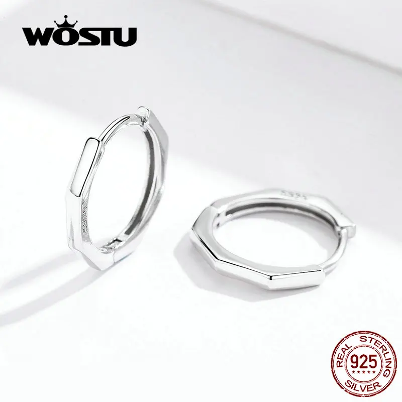 WOSTU оригинальные стильные серьги кольца из стерлингового серебра 925 пробы