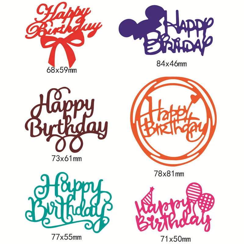 

New Happy Birthday Day Letter Metal Cutting Dies for DIY Scrapbooking Album Embossing Folder Paper Cards Maker Template Stencils
