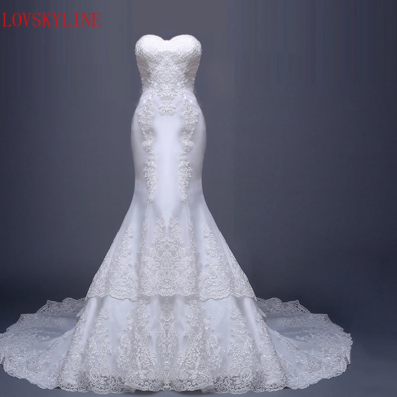 Us 86 4 10 Off Long Trailing Top Fish Tail Royal Bride Hot 2018 Bridal Wedding Gown Real Photos White Lace Mermaid Dress In Us 86 4 10 Off Long Trailing Top Fish Tail Royal Bride Hot 2018 Bridal Wedding Gown Real Photos White Lace Mermaid Dress In