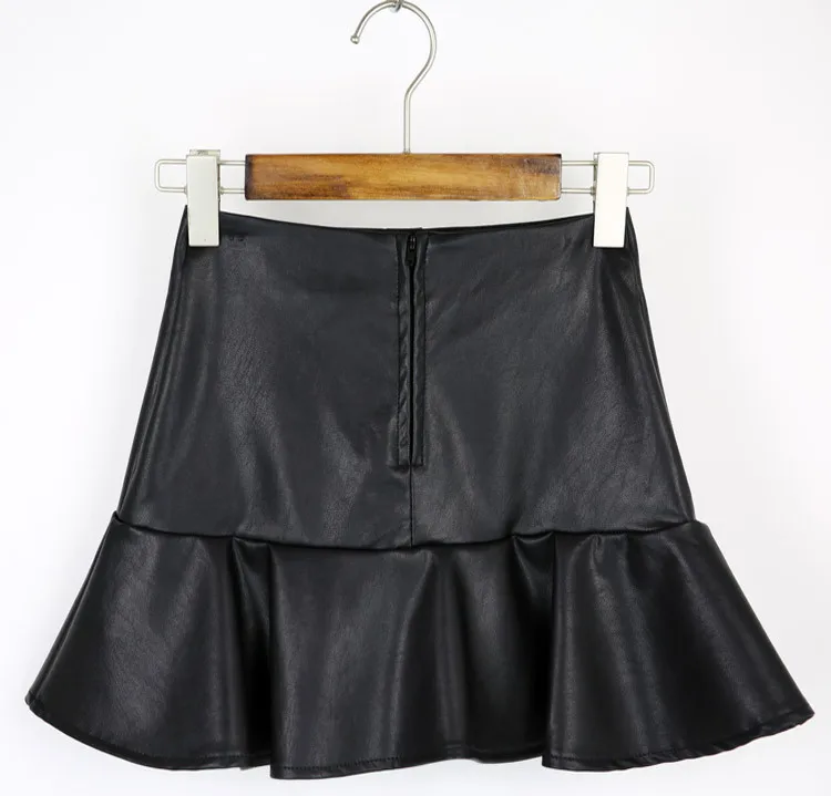 Сексуальная женская мини юбка из искусственной кожи высокого качества, на пуговицах, OL, Женская облегающая юбка с высокой талией, размер S-2XL