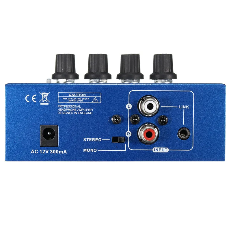 Professional Mini 4 Channels Headphone Amplifier AMPI4 Ultra-compact Earphone Audio Stereo Amp Mixer with Power Adapter