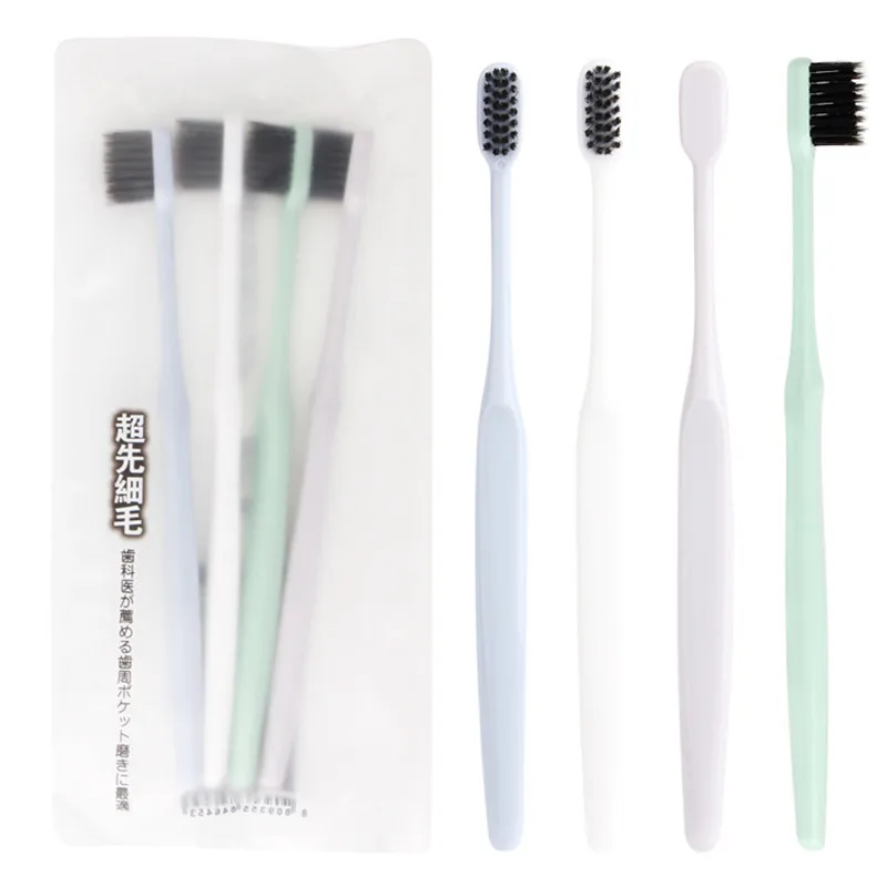 

4Pcs/Pack Bamboo Charcoal Toothbrush High-quality Soft Toothbrush Medicine Toothbrush Dental Care Soft Brush Oral Care clean up