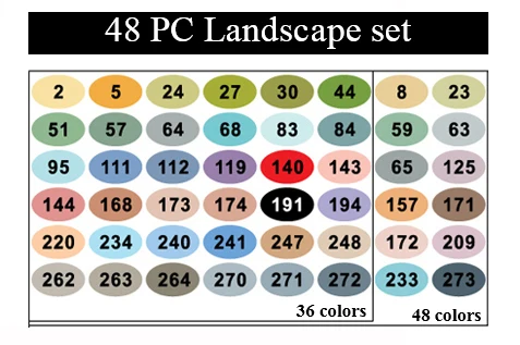 Finecolour EF100 240 цветов чернила на спиртовой основе двуглавый эскиз художественные маркеры с коробкой - Цвет: 48 Landscape set
