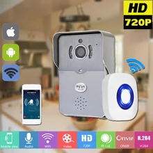 Teléfono Video Portero Timbre Con 720 P Cámara IP inalámbrica WIFI timbre de la puerta de la visión nocturna ir motion detección de alarma para ios Android