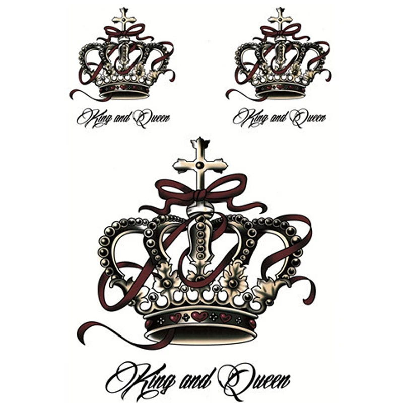 

Design Temporary Tattoos Sleeve The Luxury Crown Style 3D Tattoo Sticker Metallic Tattoos Anchor Leaf Infinity