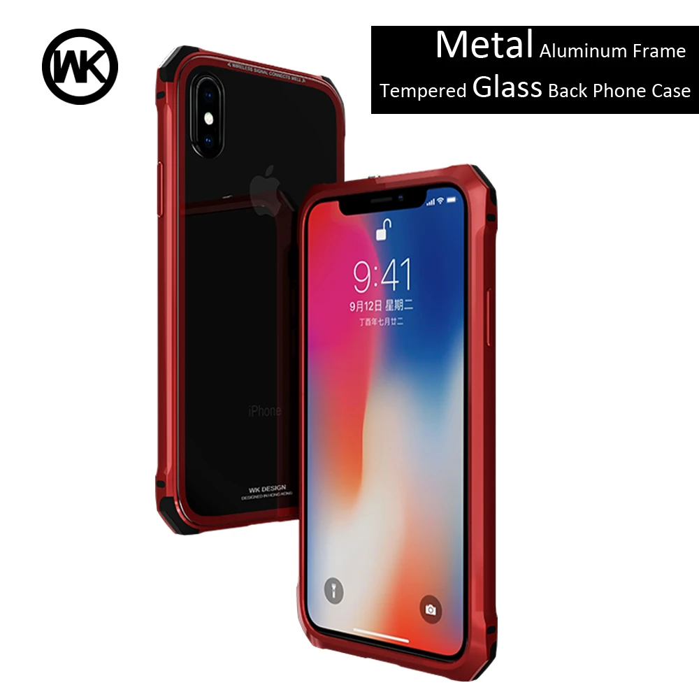 Дизайн WK металлический каркас чехол для iPhone 7 Чехол Funda X 8 Plus крышка Закаленное