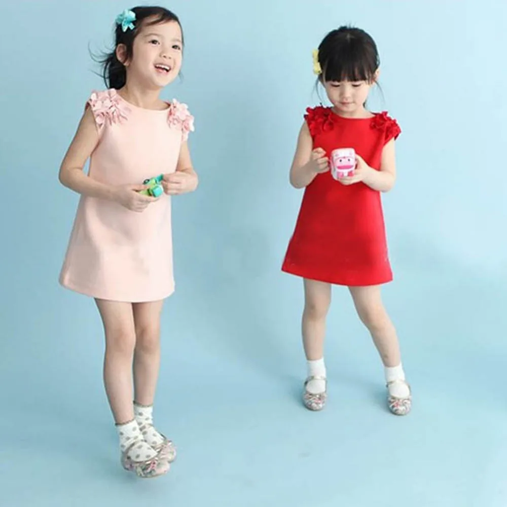 Baby-Kid-Girls-Summer-Sleeveless-Flower-Shoulder-Princess-Dress-Girl-Clothes-vestido-de-menina-Choose-by-detail-size-Not-Age-1