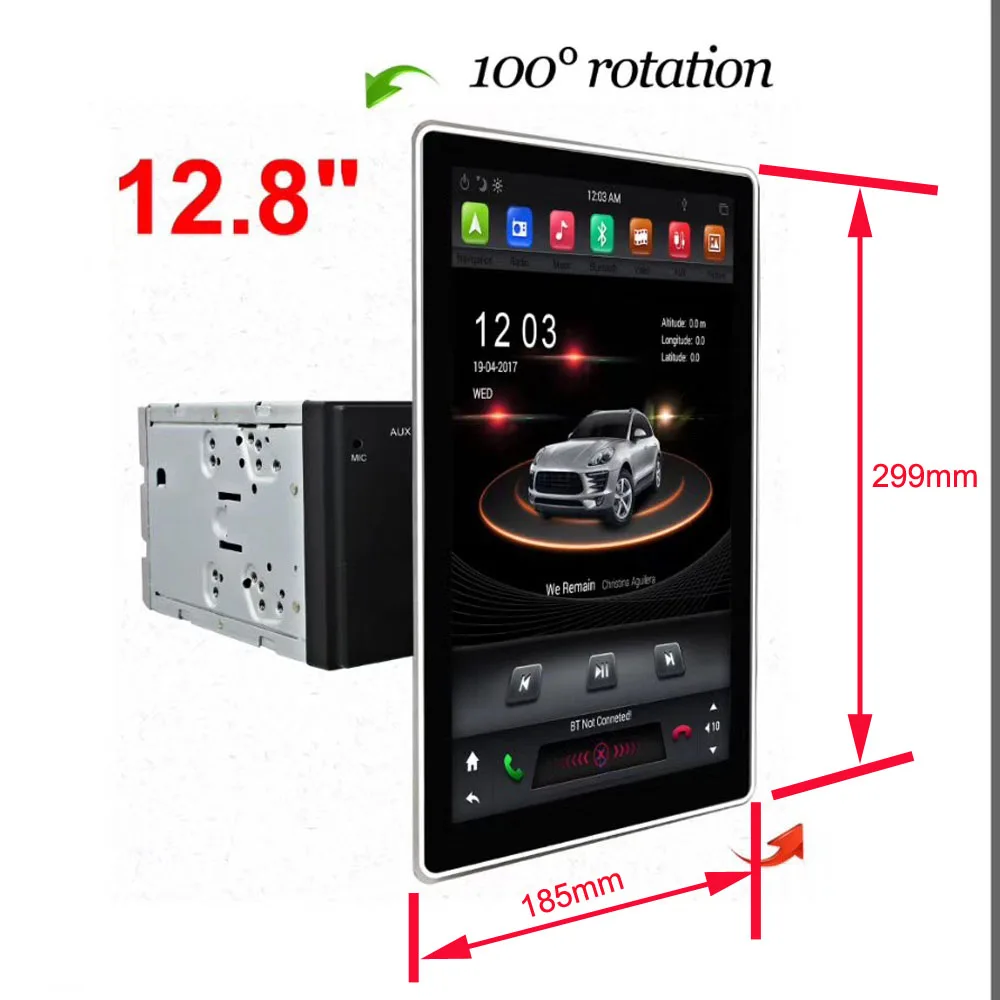 Top 12.8" PX6 Tesla Type Android 8.1 GPS 2 Din car dvd player for VW TOUAREG 2002-2010 car radio 4