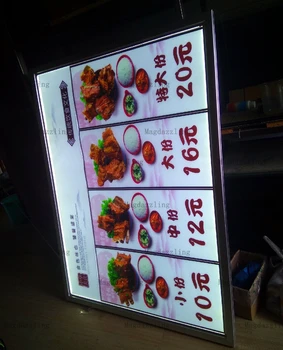 

5PCS X A1 High Brightness Snap Frame LED Illuminated Menu Boards,Restaurant Menu Poster Light Signages