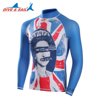 

Long Sleeve Lycra UPF 50+ Rash Guards For Men Body Swimsuit Suits Snorkeling Diving Jacket Skin Anti-UV Wear Surfing Clothes