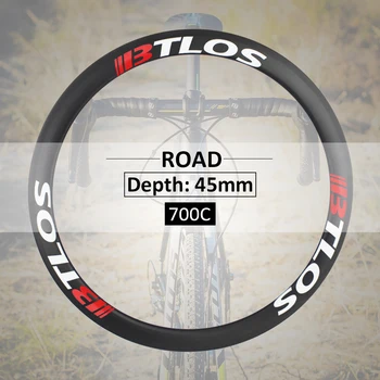 

Carbon bicycle wheels 45mm depth Special braking V brake clincher 700c road bike wheels btlos RC-45