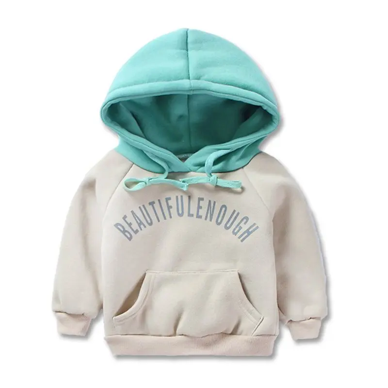COOTELILI 80-120cm Patchwork Girls Boys Hoodies Velvet Thicken Sweatshirt Baby Boy Children Clothes Infant  (12)