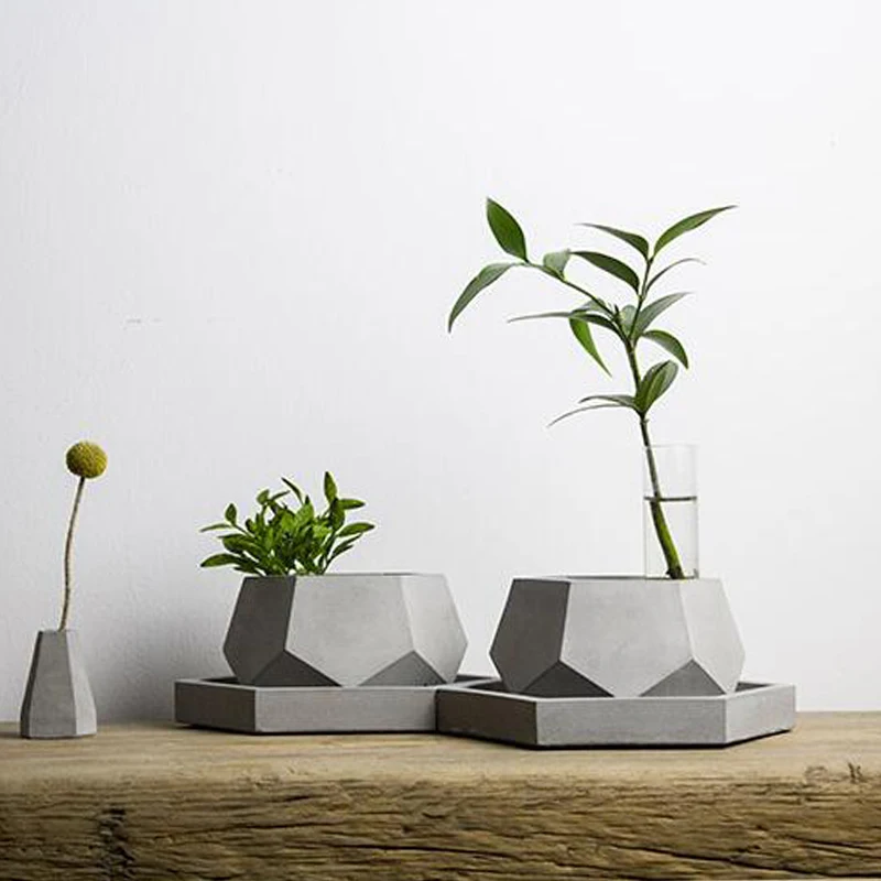 Геометрическая силиконовая форма для бетонных растений ручной работы инструмент для украшения дома
