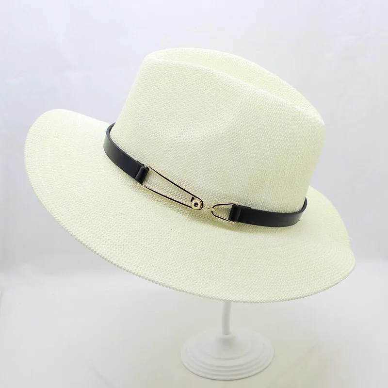 SUOGRY, новинка, женская шляпа от солнца, джазовая Кепка, летняя кепка для девушек, пляжная кепка, шляпа из травы и пряжи, Панама