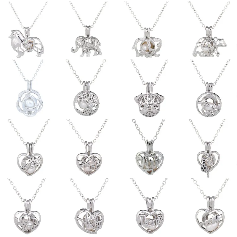 

Oyster Pearl Cages Locket Necklaces style Screw Water Fluorescent Condole Drop High-Grade Lover Locket Pendant Statement Jewelry