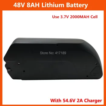 

Free shipping 48V 500W Electric Bike shark battery 48v 8ah lithium ion bicycle battery with USB port 15A BMS Board Charger