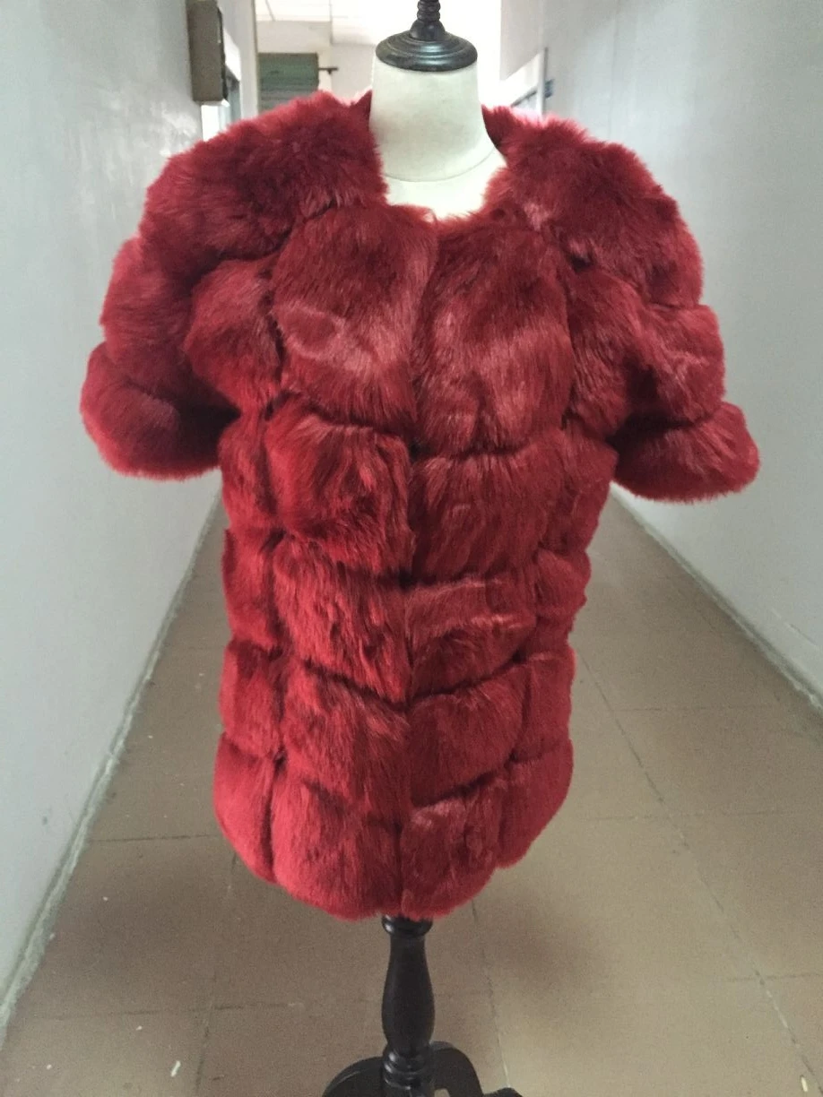 Европейский стиль, с пятым рукавом, зимнее женское пальто с имитацией искусственного меха, меховое пальто, женская одежда, пальто из лисьего меха, Размер 6XL