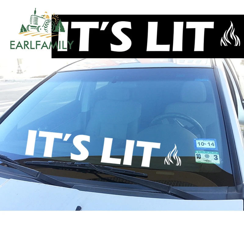 Earlfamily 79cm X 10 16cm Its Lit Windshield Banner Decal Car