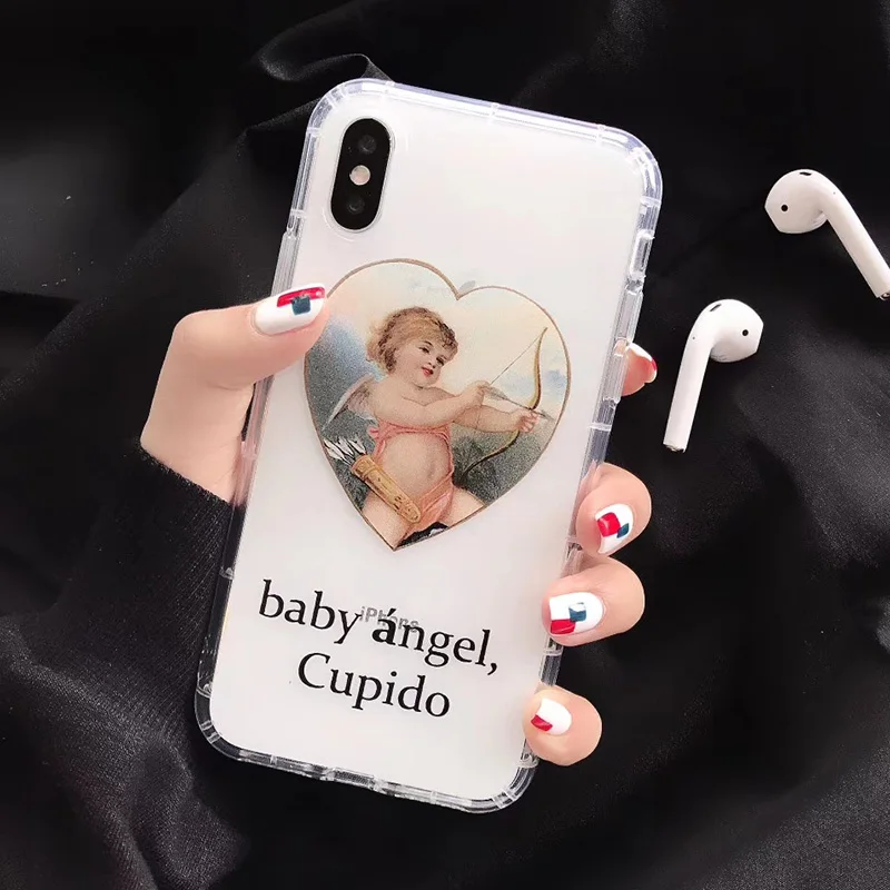

Cupido Phone Case Soft TPU Silicone Cute Case for Apple iPhone X XR XS MAX 8 7 6 6S PLUS Love Baby Angel Case Cover Coque Funda